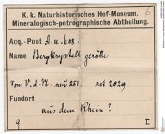 Etiketten zu Quarz (Bergkristall) (NHMW-MIN-Au608)